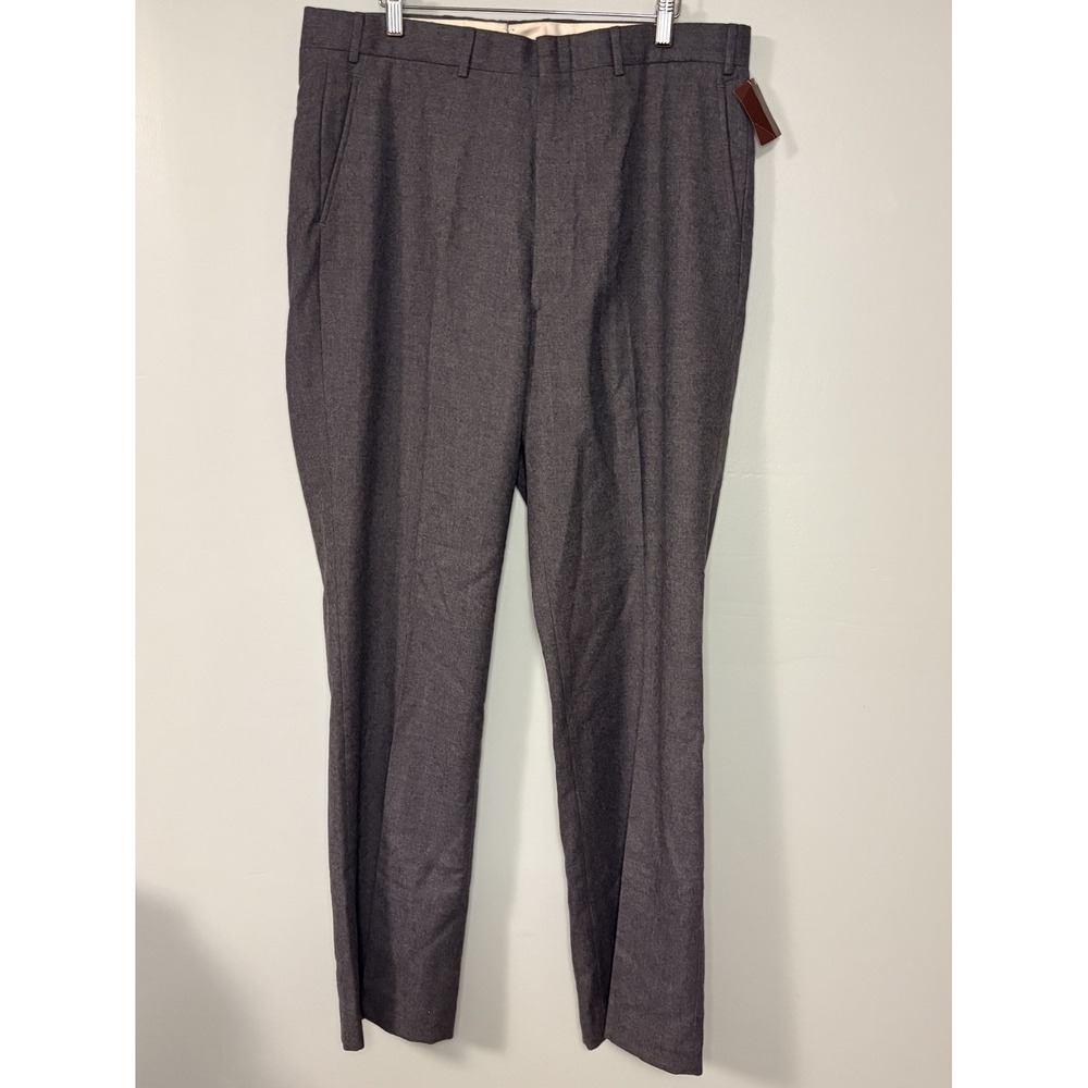 Vtg Nwt 90s Alexander Lloyd USA Deadstock Charcoal Gray Wool Dress Pants 38x37